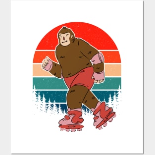 Retro Bigfoot Roller Skating Posters and Art